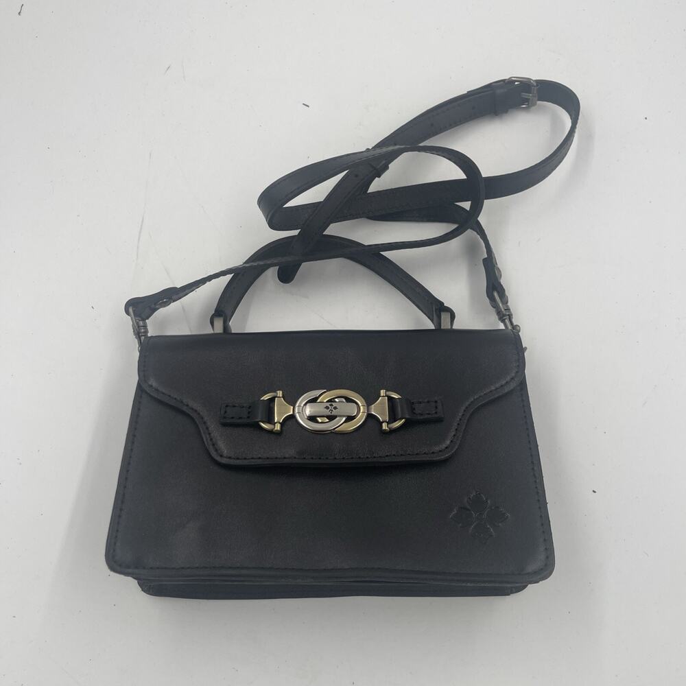 Patricia Nash Porcili Black Leather Crossbody Purse Top Handle - Picture 7 of 9